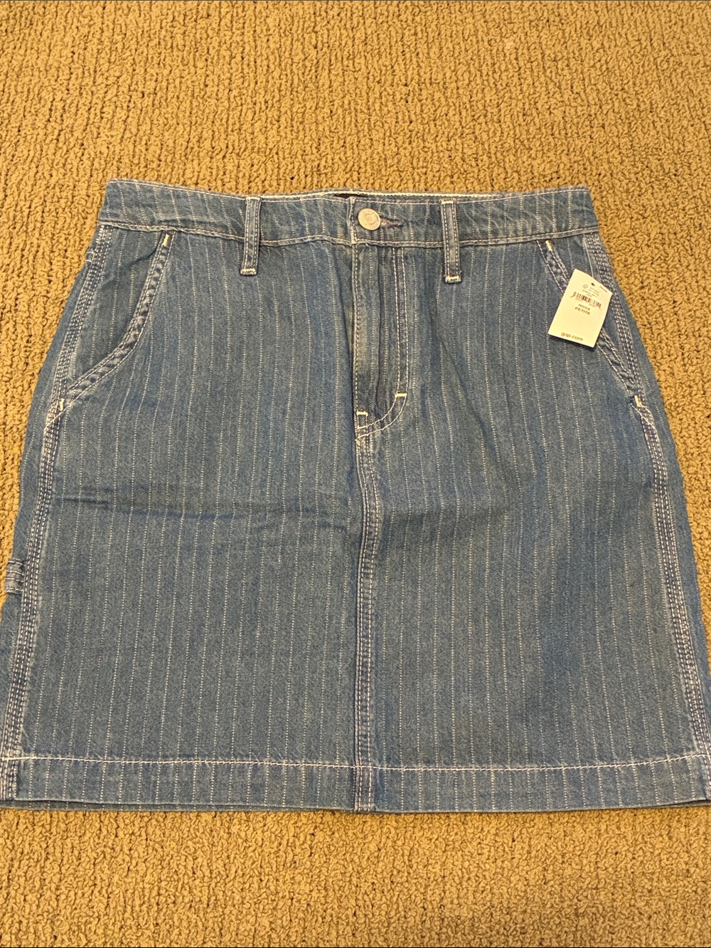 BRAND NEW: Gap Denim Pinstripe A-Line Skirt - Blue